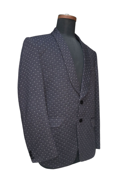 Charcoal Checkered Smoking Jacket